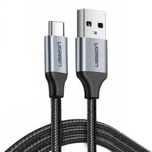 Кабель USB 2.0 AM-Type-C M, 1.5 м, 60W Nickel Plating Aluminum Braid Чорний, US288 UGREEN (60127) UA