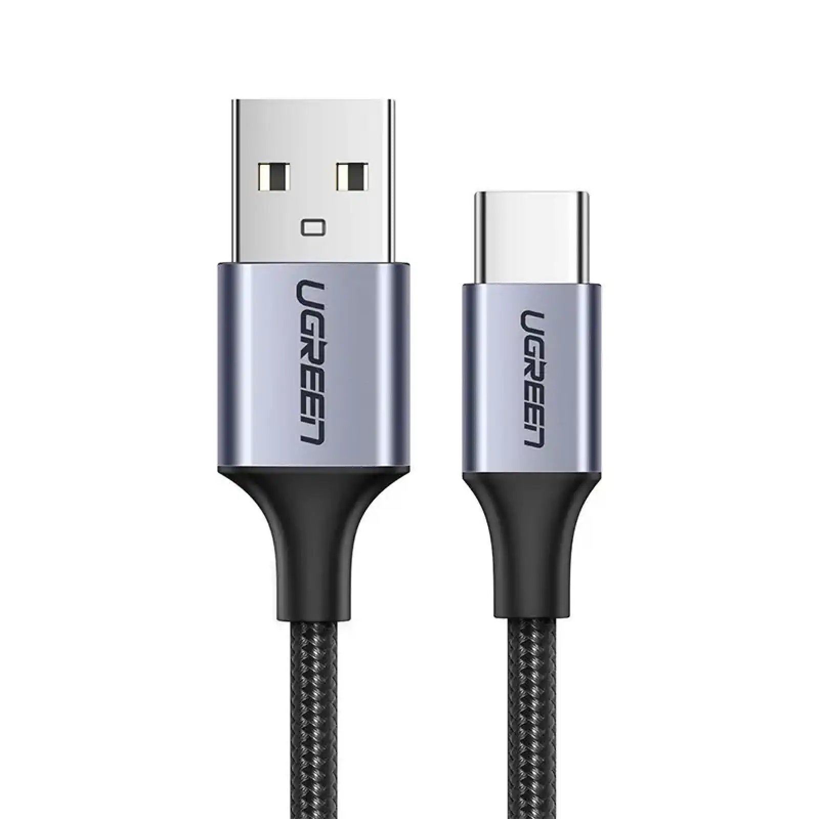 Кабель USB 2.0 AM-Type-C M, 1.5 м, 60W Nickel Plating Aluminum Braid Чорний, US288 UGREEN (60127) UA