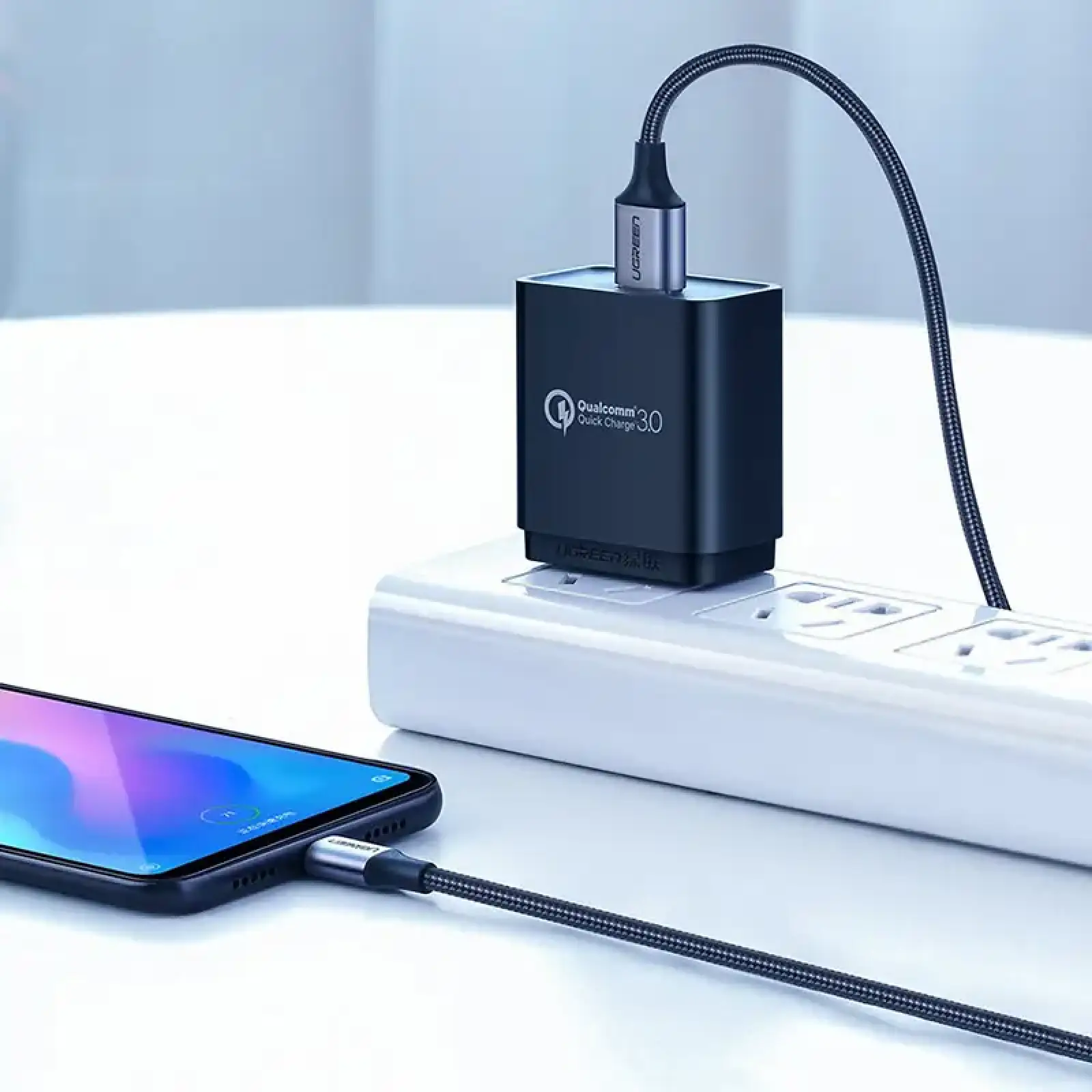 Кабель USB 2.0 AM-Type-C M, 1.5 м, 60W Nickel Plating Aluminum Braid Чорний, US288 UGREEN (60127) UA