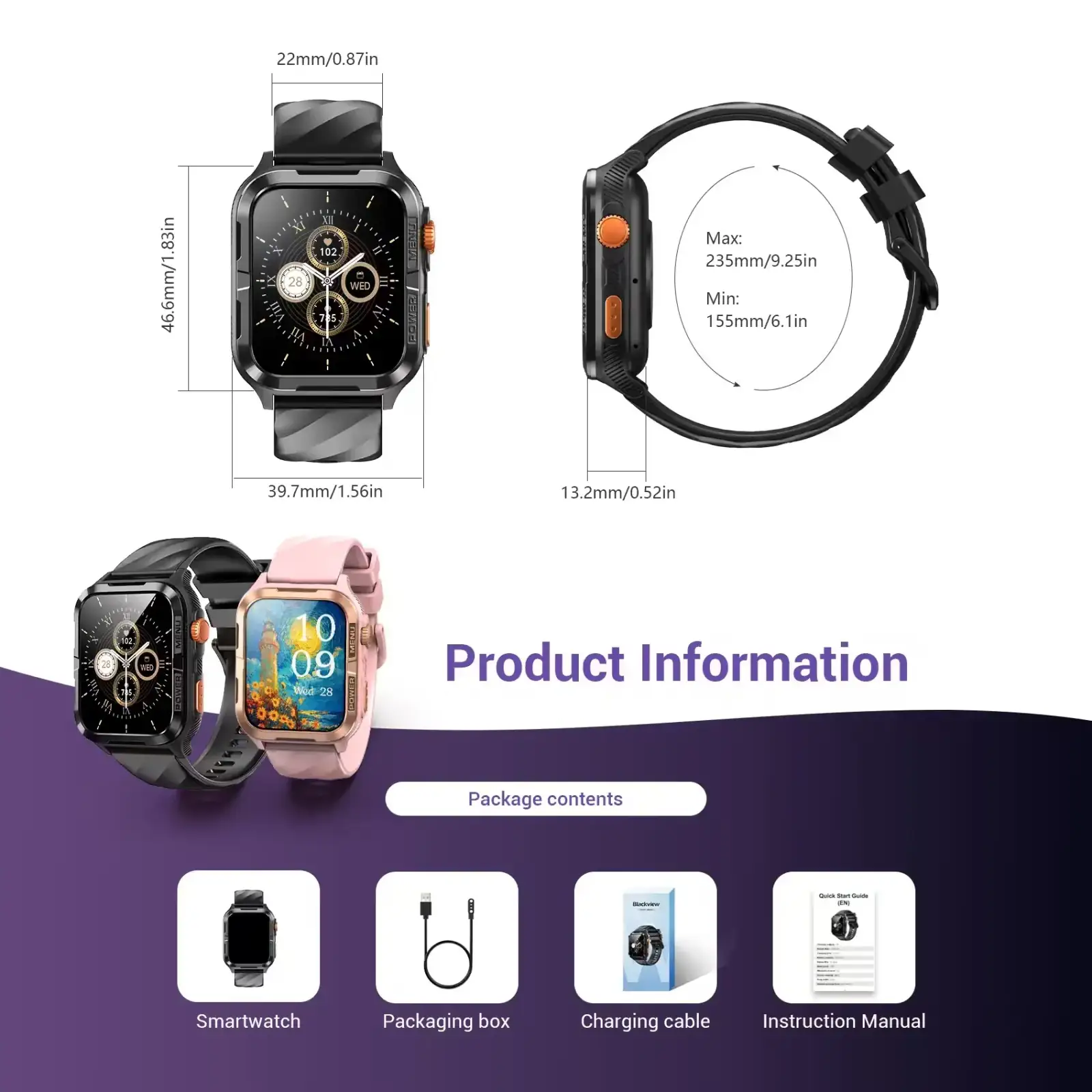 Годинник Blackview W10 Pro Black (6931548328148) UA