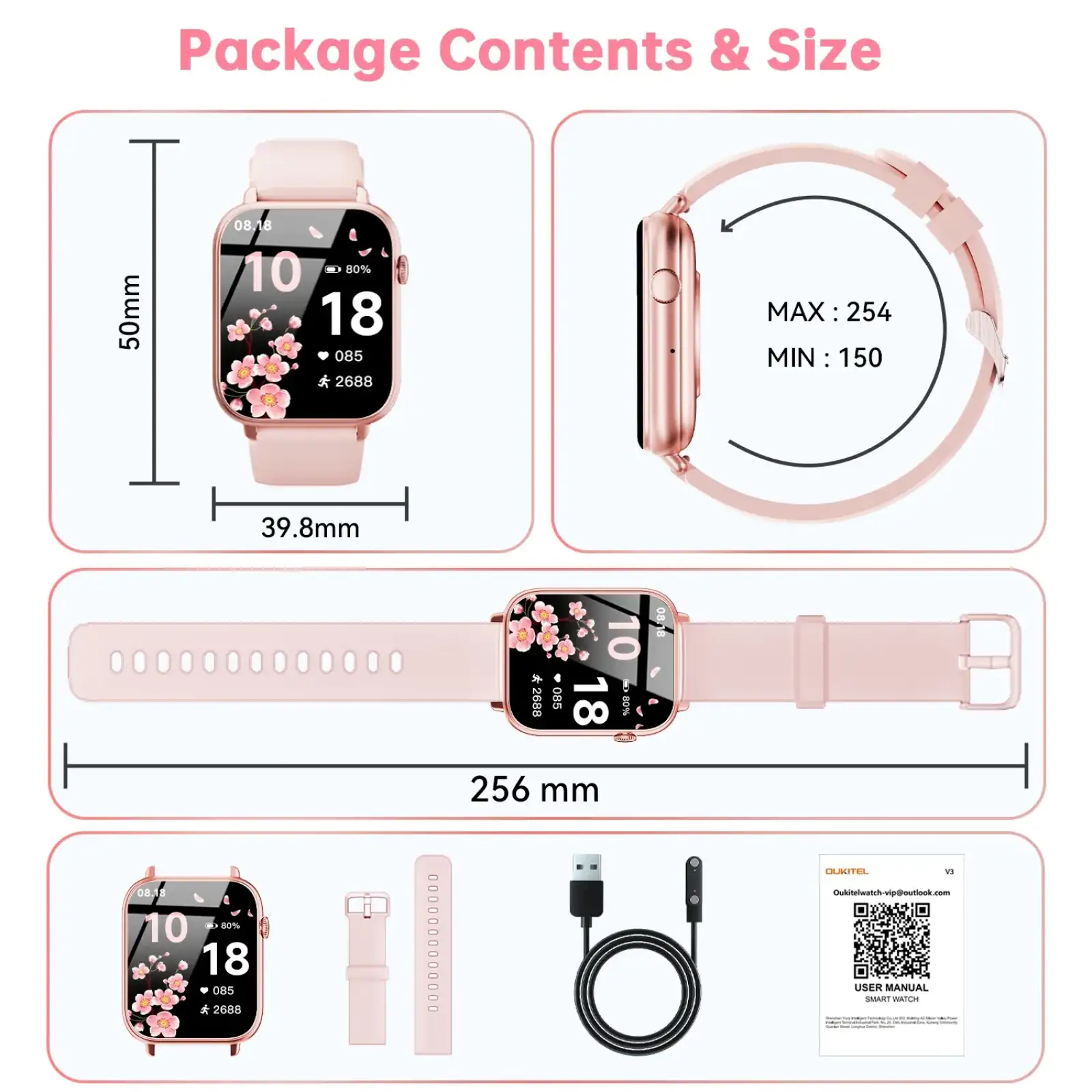 Годинник Oukitel V3 Pink (6941749818607) UA