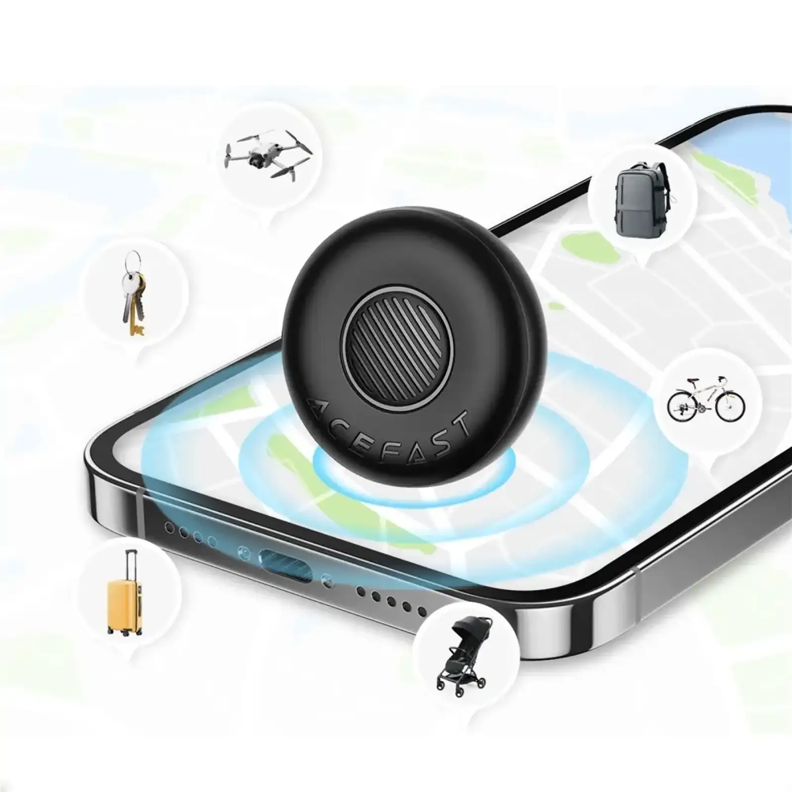 Трекер AceFast S1 button type positioning device single w silicone case (6974316285069) UA