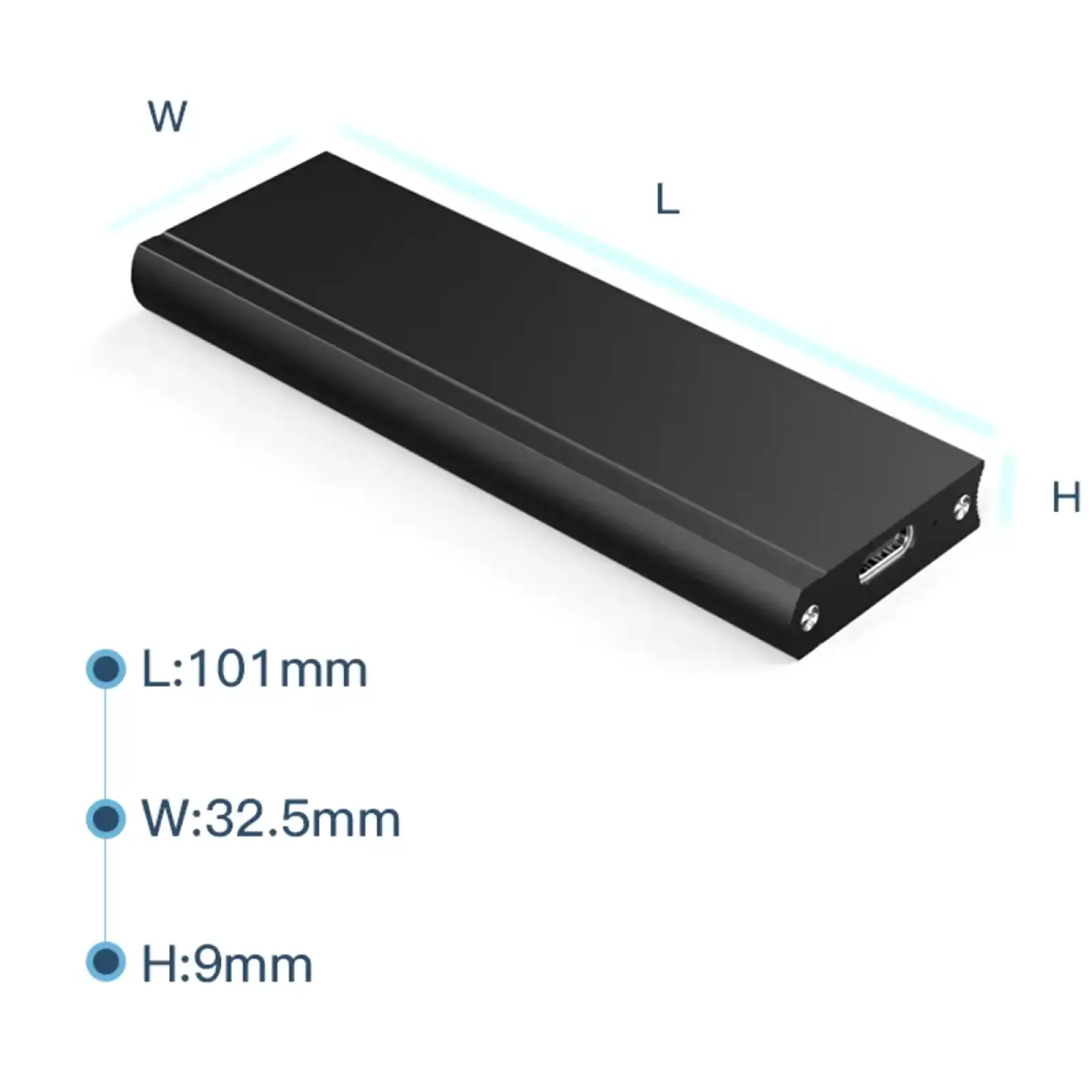 Зовнішня кишеня до M.2 на Type-C USB 3.1 (F) Gen2, 10 Gb/s, 2TB, B key NGFF Black (S1014) UA