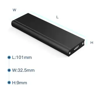 Зовнішня кишеня до M.2 на Type-C USB 3.1 (F) Gen2, 10 Gb/s, 2TB, B key NGFF Black (S1014) UA