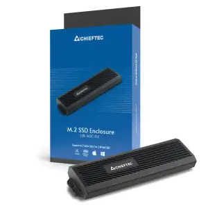 Корпус для M.2 NVME/SATA SSD CHIEFTEC CEB-M2C-TLE, aluminium,USB 3.2 Gen2 Type-C, Black, RETAIL UA