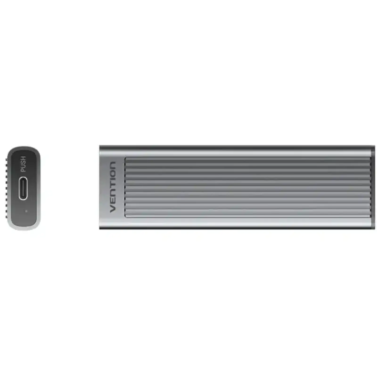 Зовнішня кишеня для SSD M.2 (NVME) M-key USB Type-C 3.2 10Gbps Heat Sink Aluminum сіра Vention (KPKH0) UA