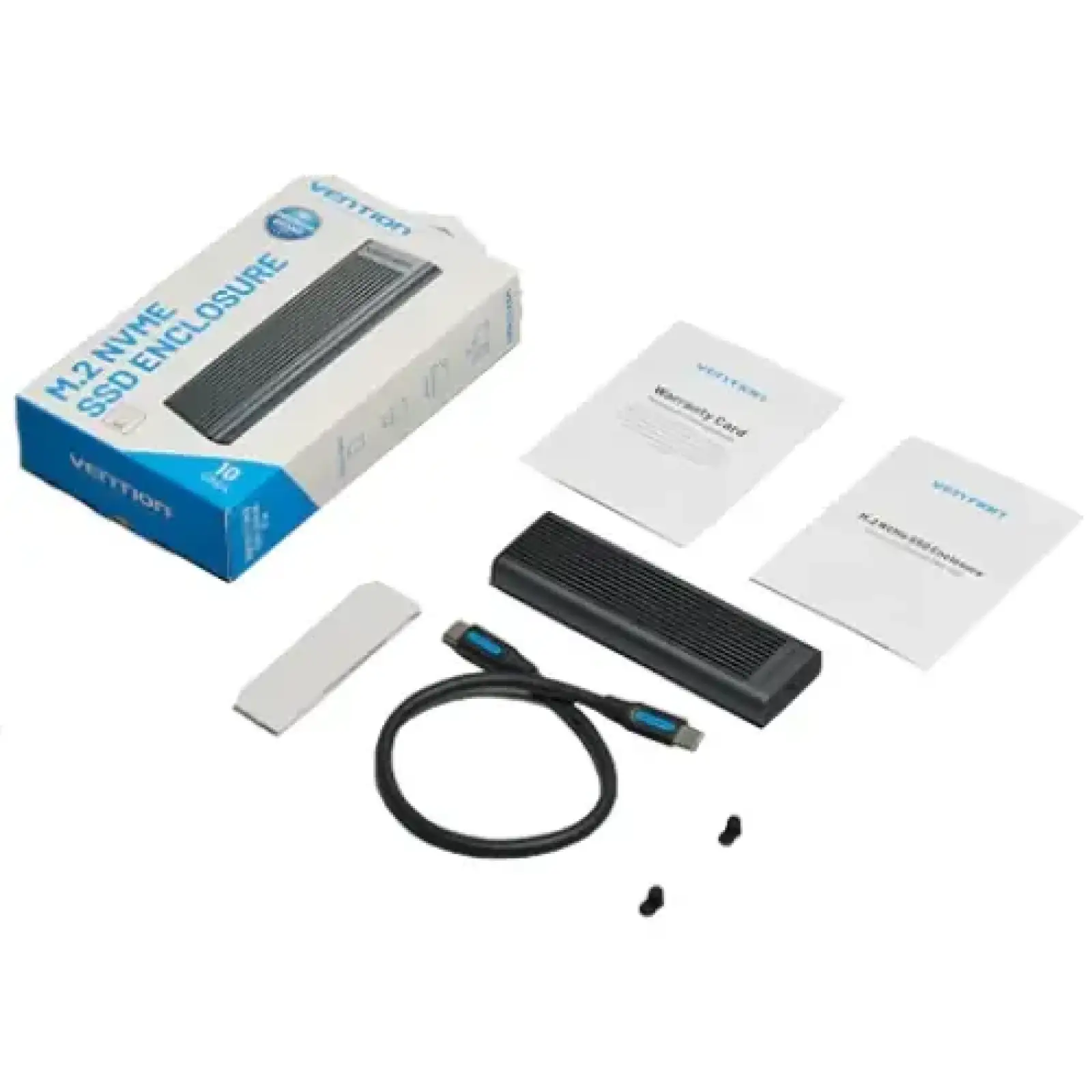 Зовнішня кишеня для SSD M.2 (NVME) M-key USB Type-C 3.2 10Gbps Heat Sink Aluminum сіра Vention (KPKH0) UA