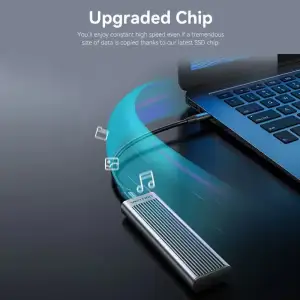 Зовнішня кишеня для SSD M.2 (NVME) M-key USB Type-C 3.2 10Gbps Heat Sink Aluminum сіра Vention (KPKH0) UA