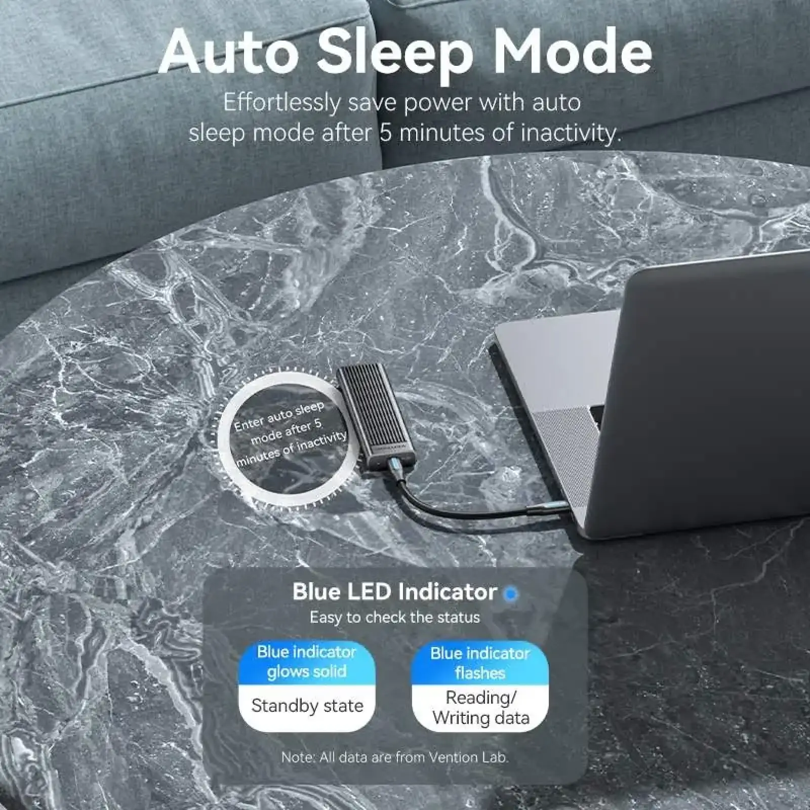 Зовнішня кишеня для SSD M.2 (NVME) M-key USB Type-C 3.2 10Gbps Heat Sink Aluminum сіра Vention (KPKH0) UA