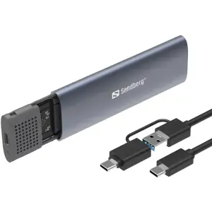 Зовнішня кишеня для SSD M.2, (NVMe) M-Key USB Type-C 3.2 сіра Sandberg (136-39) UA