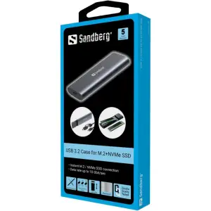 Зовнішня кишеня для SSD M.2, (NVMe) M-Key USB Type-C 3.2 сіра Sandberg (136-39) UA