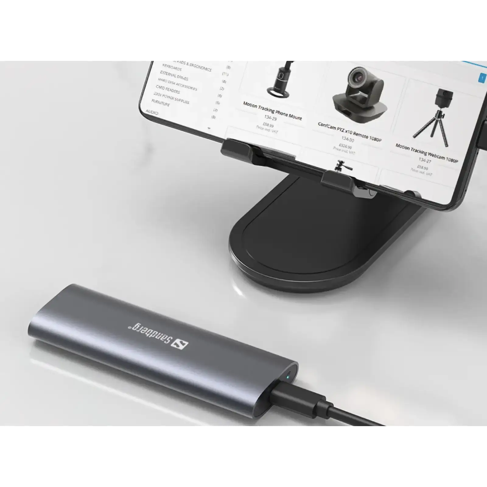 Зовнішня кишеня для SSD M.2, (NVMe) M-Key USB Type-C 3.2 сіра Sandberg (136-39) UA