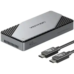 Зовнішня кишеня для SSD M.2 (NVME) B&M Key/M Key USB Type-C 4.0, Aluminum Alloy, сіра Vention (KPZH0) UA