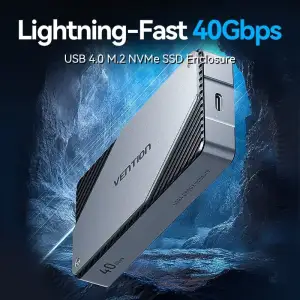 Зовнішня кишеня для SSD M.2 (NVME) B&M Key/M Key USB Type-C 4.0, Aluminum Alloy, сіра Vention (KPZH0) UA