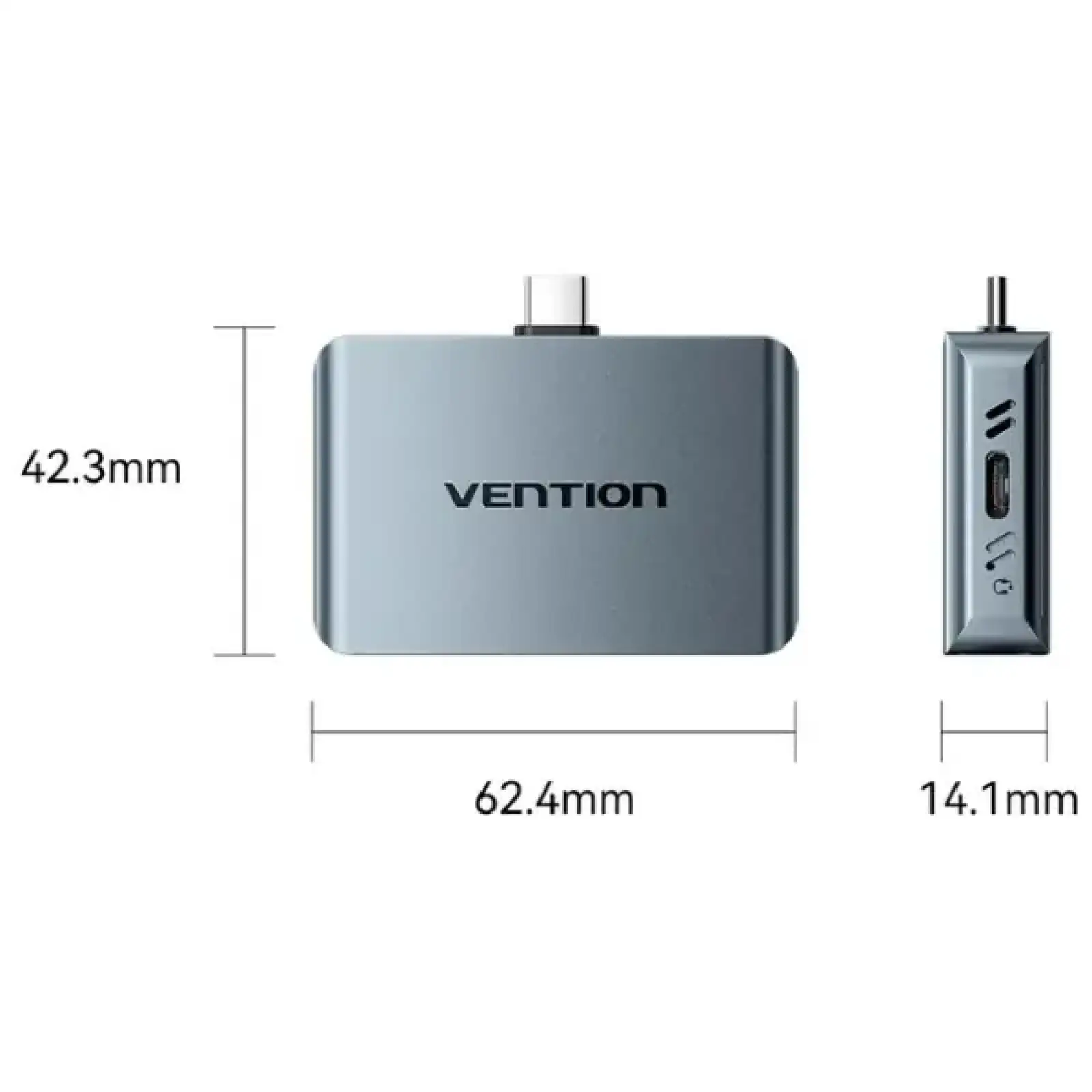 Зовнішня кишеня для SSD M.2 (NVME) B&M Key/M Key,Type-С 3.2 Gen 2-C,10Gbps, живлення 85W PD, Vention (KPXH0) UA