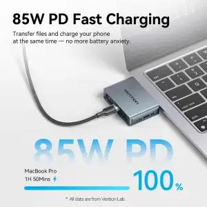 Зовнішня кишеня для SSD M.2 (NVME) B&M Key/M Key,Type-С 3.2 Gen 2-C,10Gbps, живлення 85W PD, Vention (KPXH0) UA