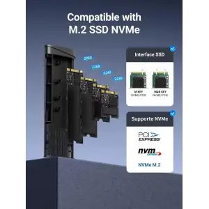 Зовнішня кишеня Ugreen CM767 USB 3.2 Gen 2 M.2 NVMe 10 Гбіт/с Сіра (35267) UA