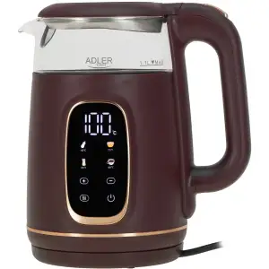 Електрочайник Adler AD 1305 burgundy 1850-2200Вт/ 1.7л/ скло/ встановлення температури/ (AD1305BU) UA