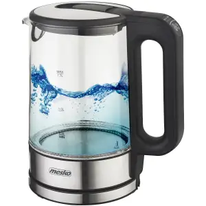 Електрочайник Mesko MS 1301 black 1850-2200Вт/ 1.7л/ скло/ встановлення температури (MS1301B) UA