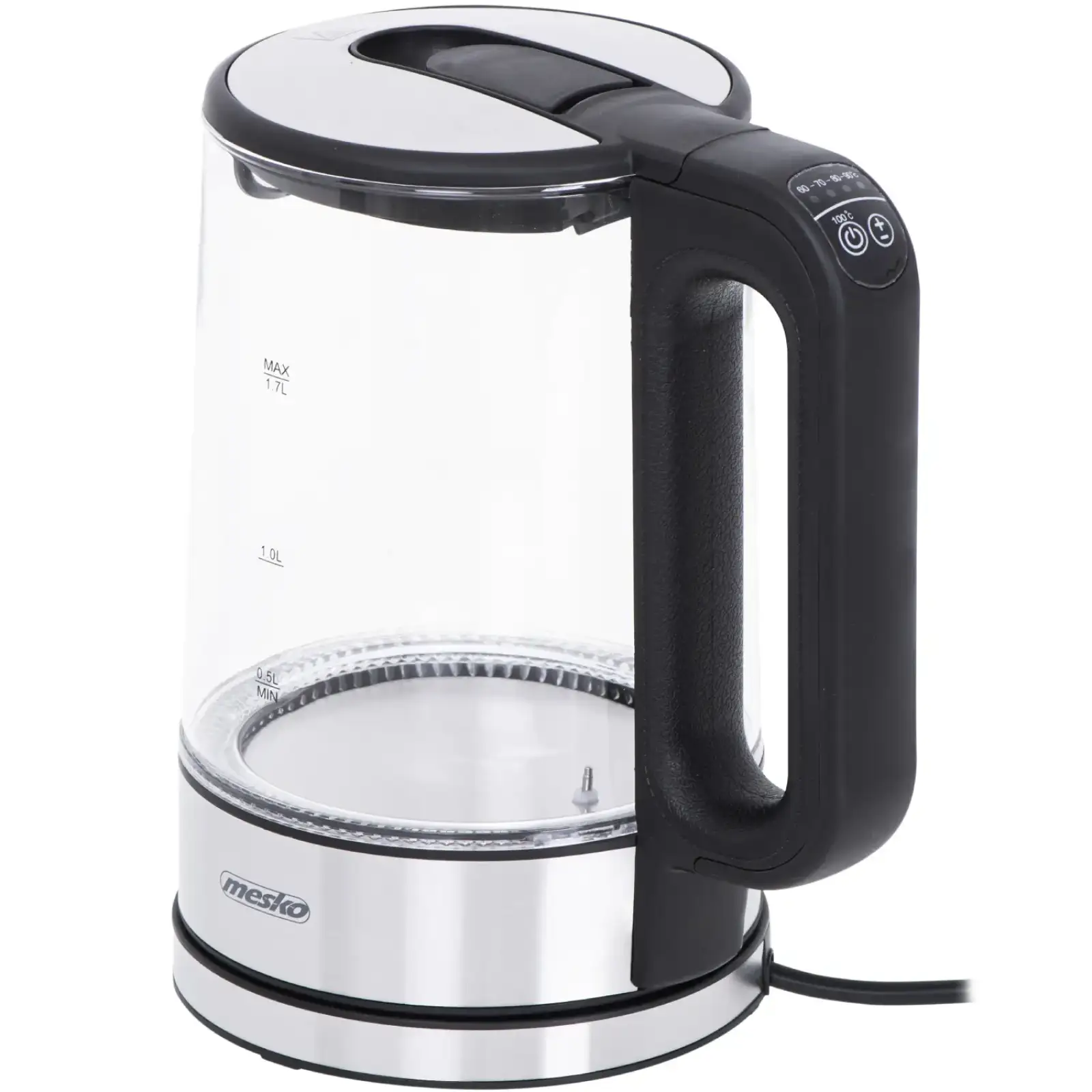 Електрочайник Mesko MS 1301 black 1850-2200Вт/ 1.7л/ скло/ встановлення температури (MS1301B) UA