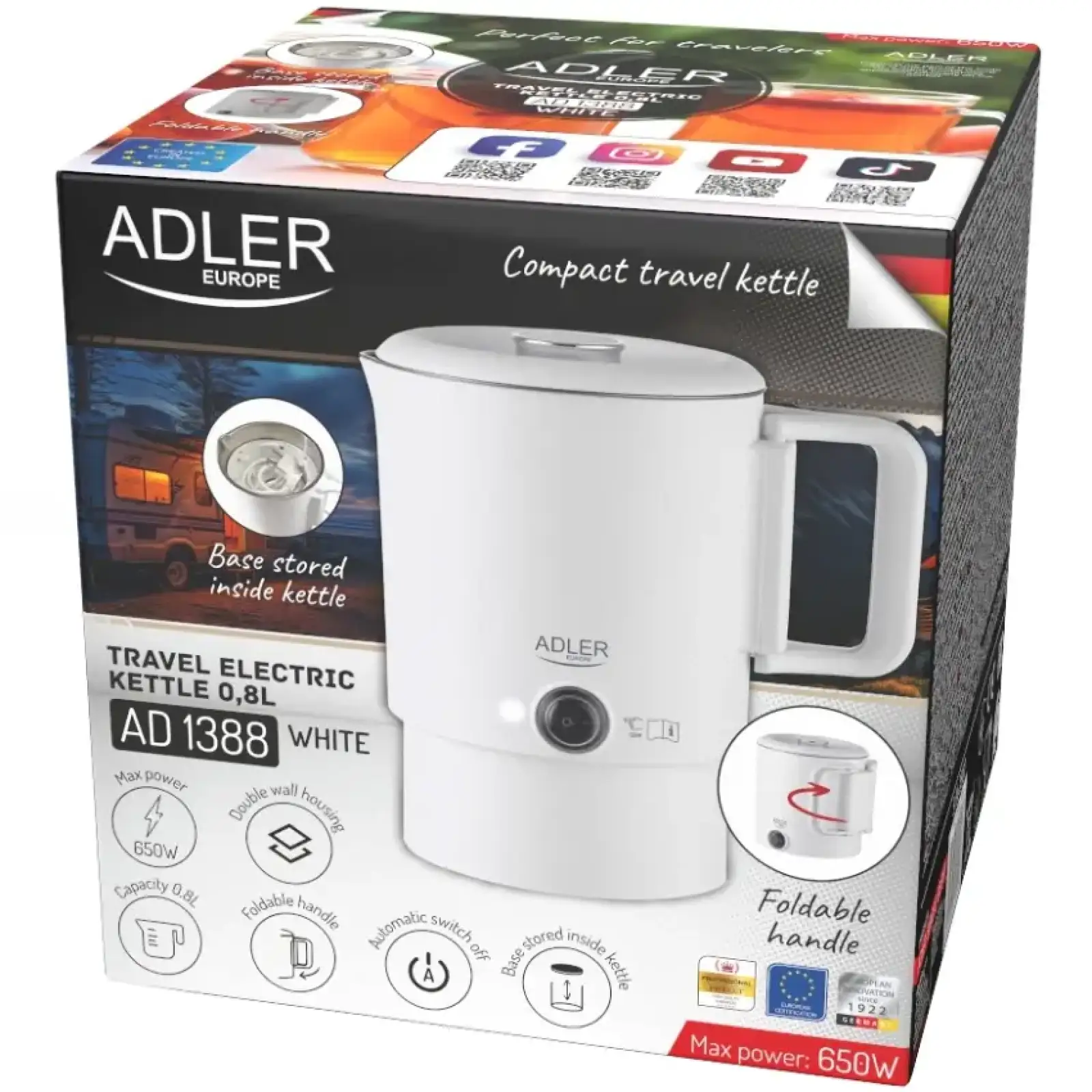 Електрочайник Adler AD 1388w UA