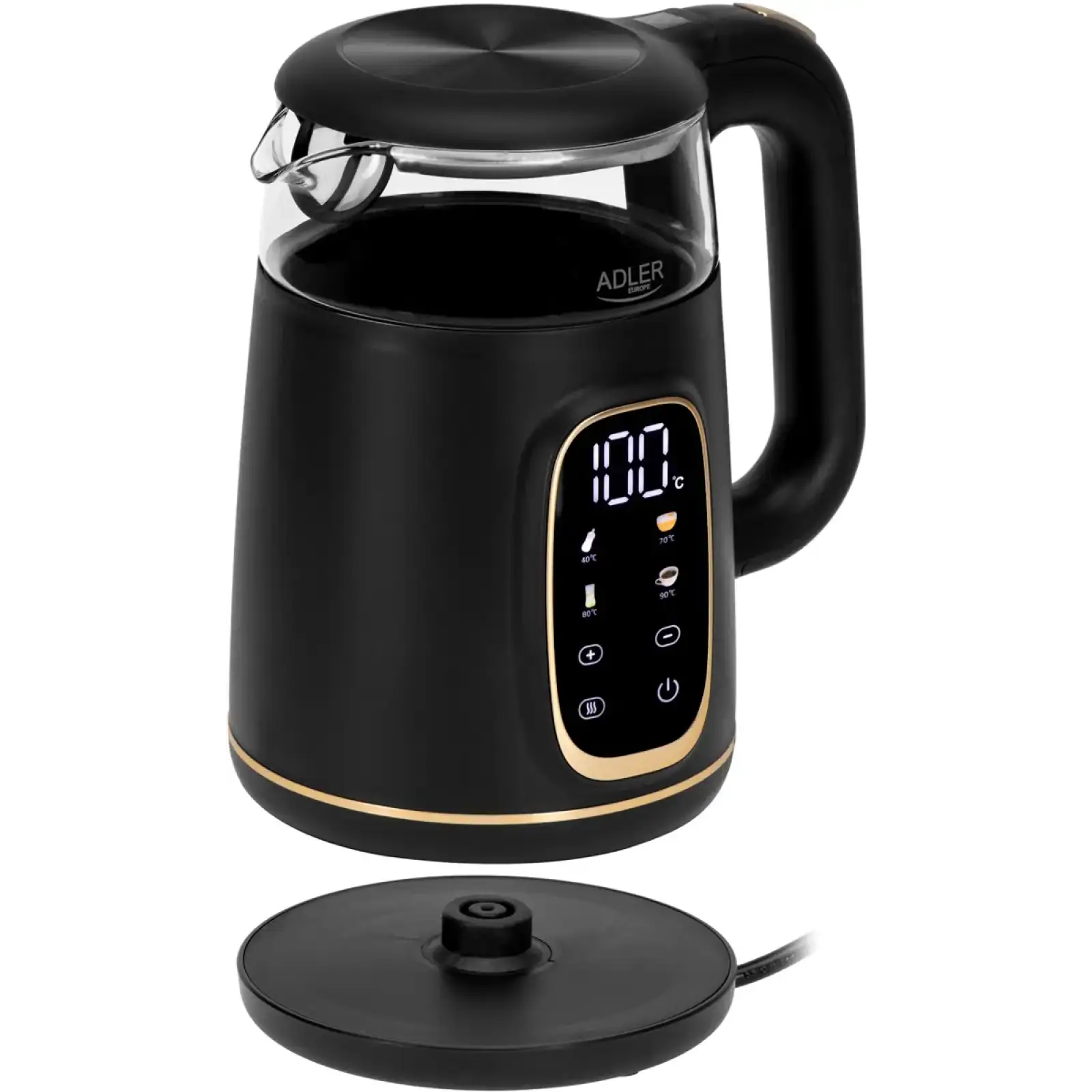 Електрочайник Adler AD 1305 black gold (AD1305BG) UA