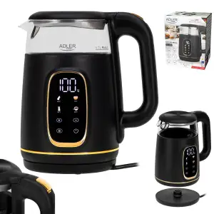 Електрочайник Adler AD 1305 black gold (AD1305BG) UA