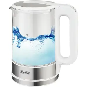 Електрочайник Mesko MS 1301 white 1850-2200Вт/ 1.7л/ скло/ встановлення температури (MS1301W) UA