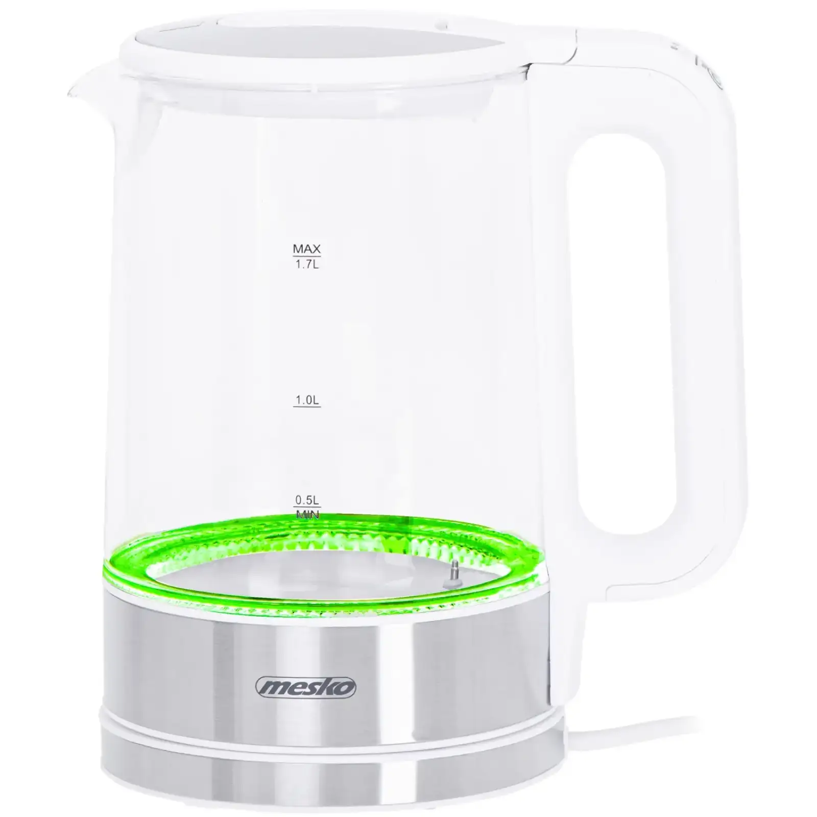 Електрочайник Mesko MS 1301 white 1850-2200Вт/ 1.7л/ скло/ встановлення температури (MS1301W) UA
