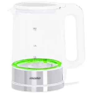 Електрочайник Mesko MS 1301 white 1850-2200Вт/ 1.7л/ скло/ встановлення температури (MS1301W) UA