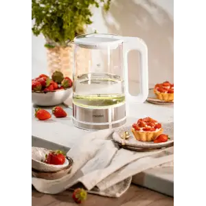 Електрочайник Mesko MS 1301 white 1850-2200Вт/ 1.7л/ скло/ встановлення температури (MS1301W) UA