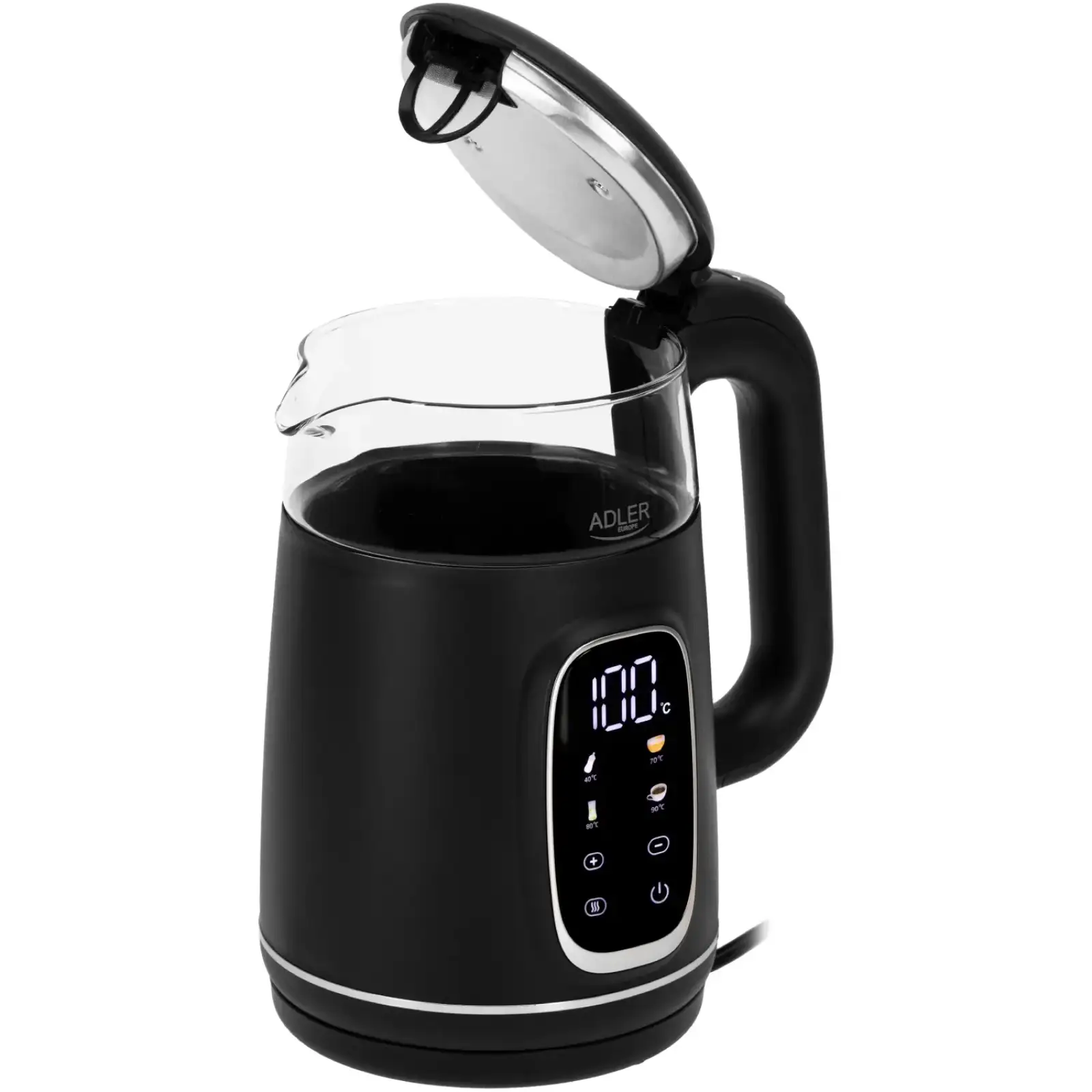Електрочайник Adler AD 1305 black silver (AD1305BS) UA