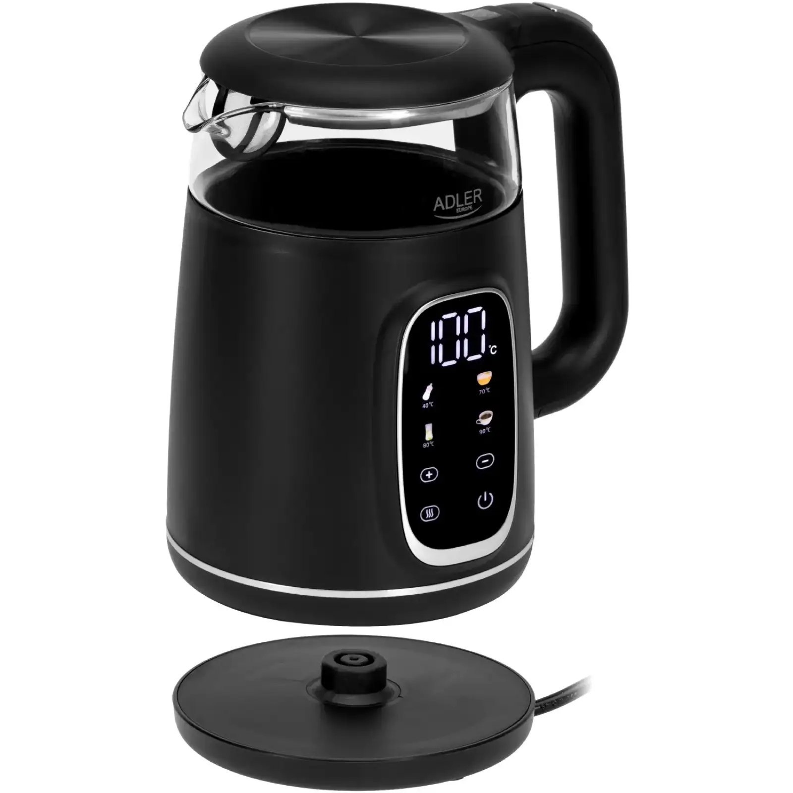 Електрочайник Adler AD 1305 black silver (AD1305BS) UA