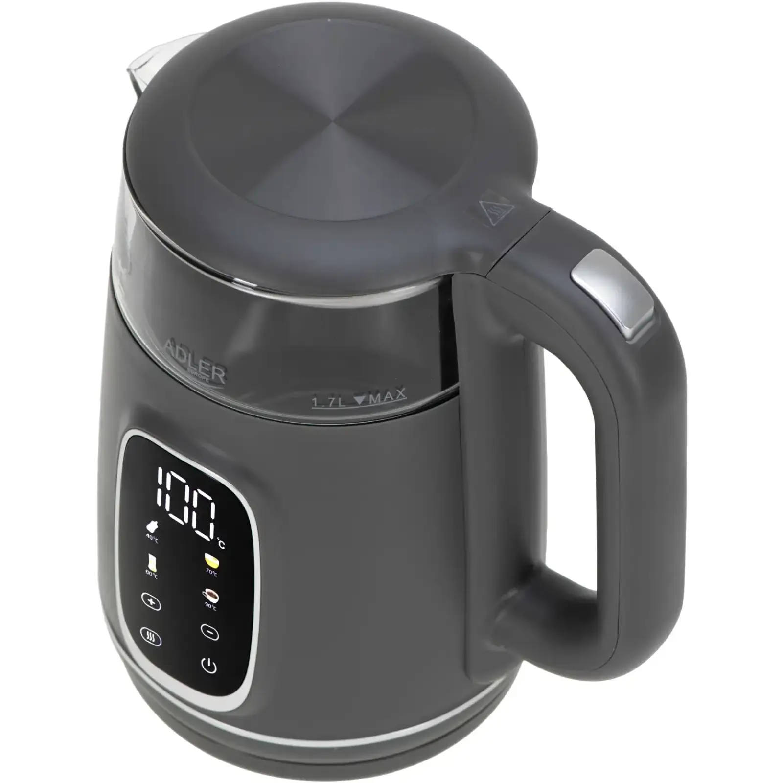 Електрочайник Adler AD 1305 grey 1850-2200Вт/ 1.7л/ скло/ встановлення температури/ (AD1305GS) UA
