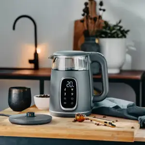 Електрочайник Adler AD 1305 grey 1850-2200Вт/ 1.7л/ скло/ встановлення температури/ (AD1305GS) UA
