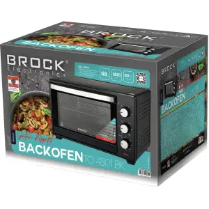 Електрична піч BROCK TO 4801 BK 2000Вт/ 48л/ механічне керування/чорна (TO4801BK) UA