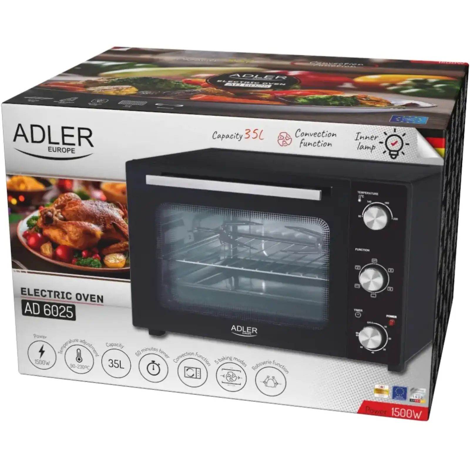 Електрична піч Adler AD 6025 (AD6025) UA