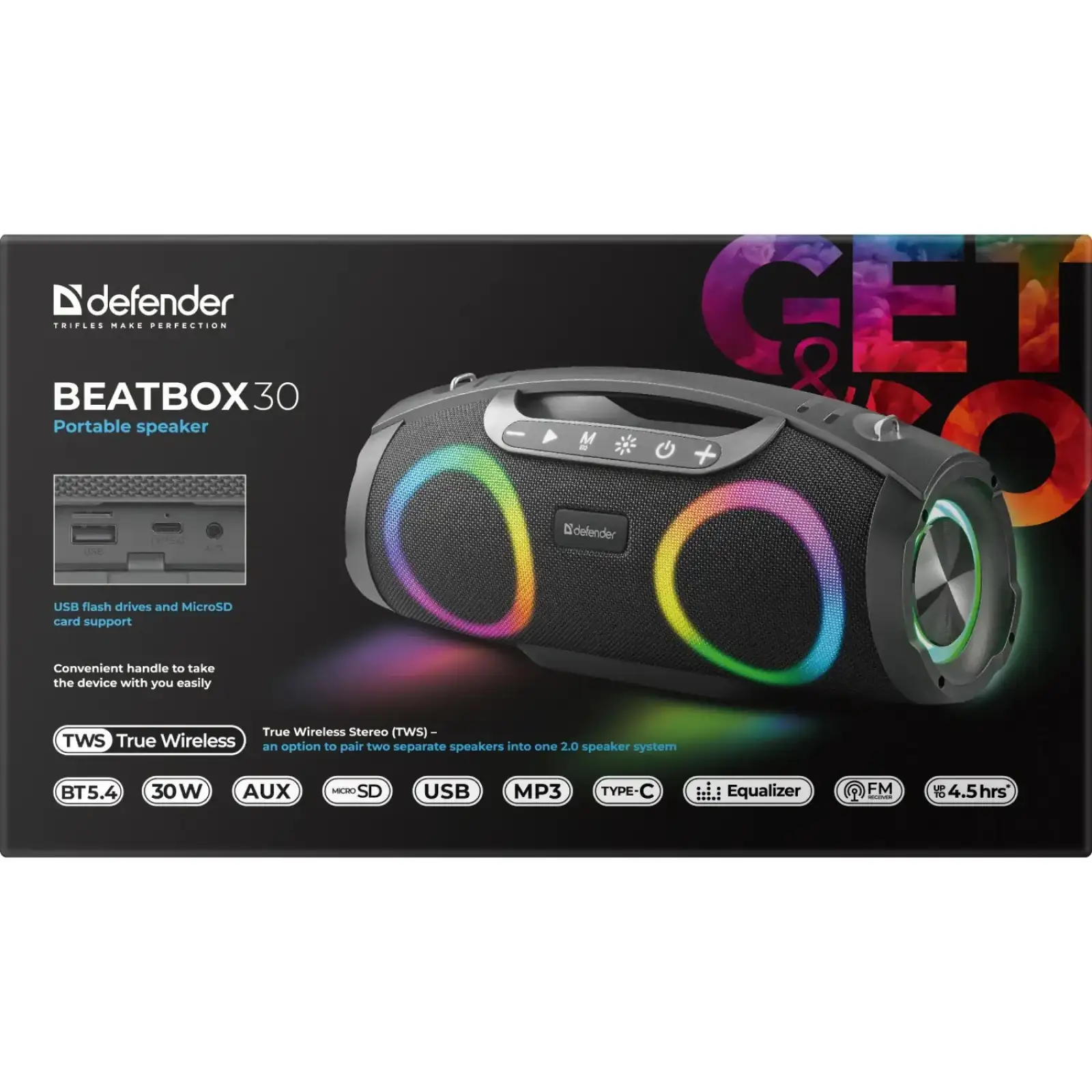 Портативна колонка 1.0 Defender Beatbox 30 (65231) UA