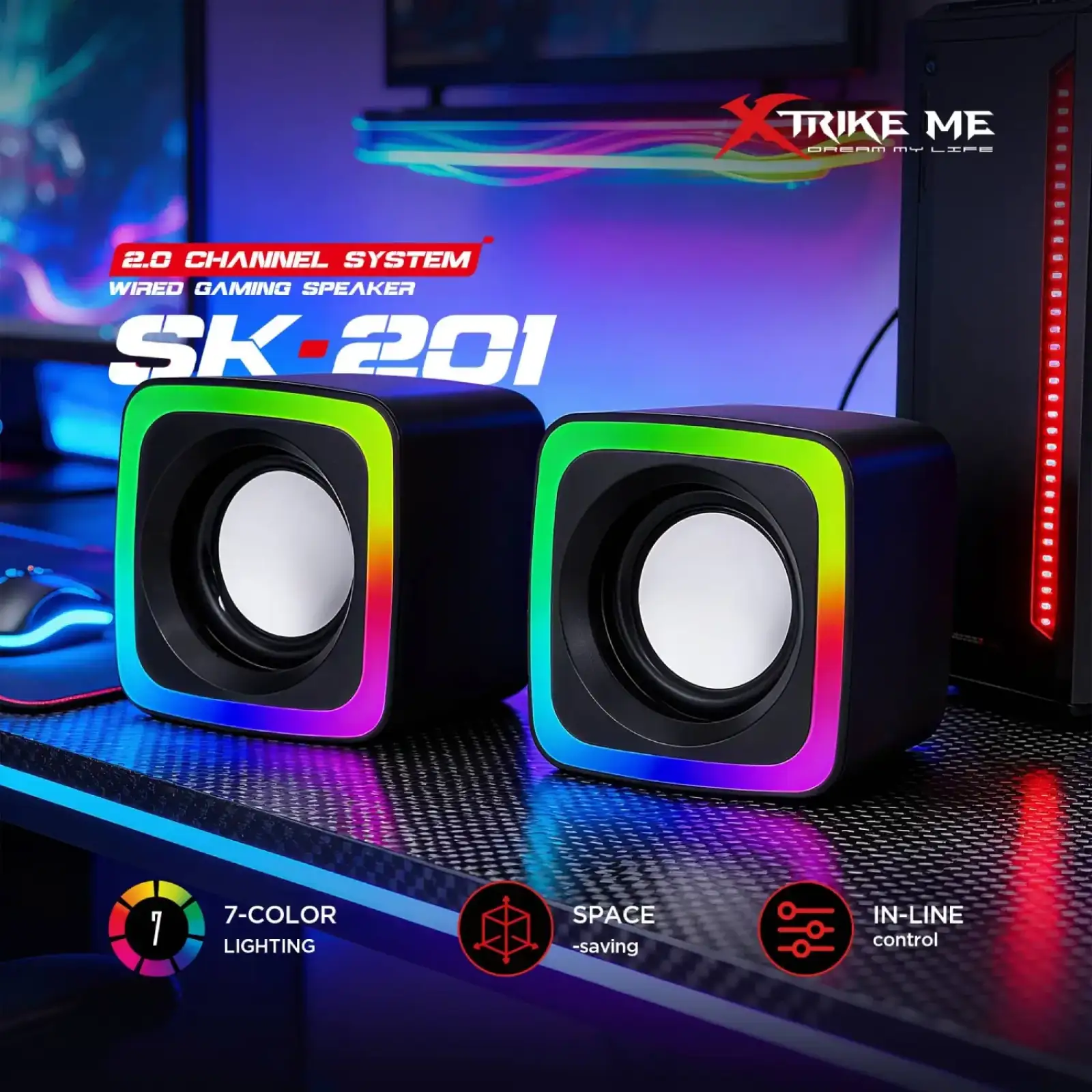 Акустична система 2.0 XTRIKE ME SK-201 UA
