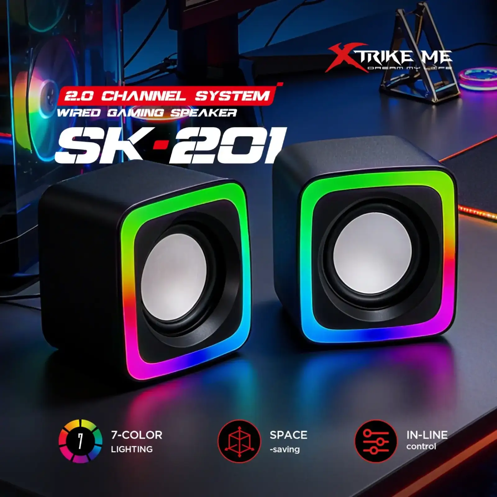 Акустична система 2.0 XTRIKE ME SK-201 UA