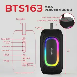 Портативна колонка 1.0 Energizer (BTS163) UA