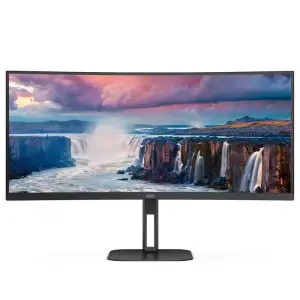 Монітор TFT 34" AOC CU34V5C/BK, WQHD, VA, 100Гц, 1 мс, вигнутий, HDMI, DP, USB-C, USB-hub, колонки, чорний UA