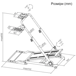 Стійка гоночного симулятора AGN з кріпленням для керма, педалей та коробки передач чорна (AGN10-KP01) UA