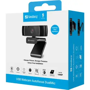 Веб-камера Sandberg Autofocus DualMic Full HD Stereo microphone (134-38) UA
