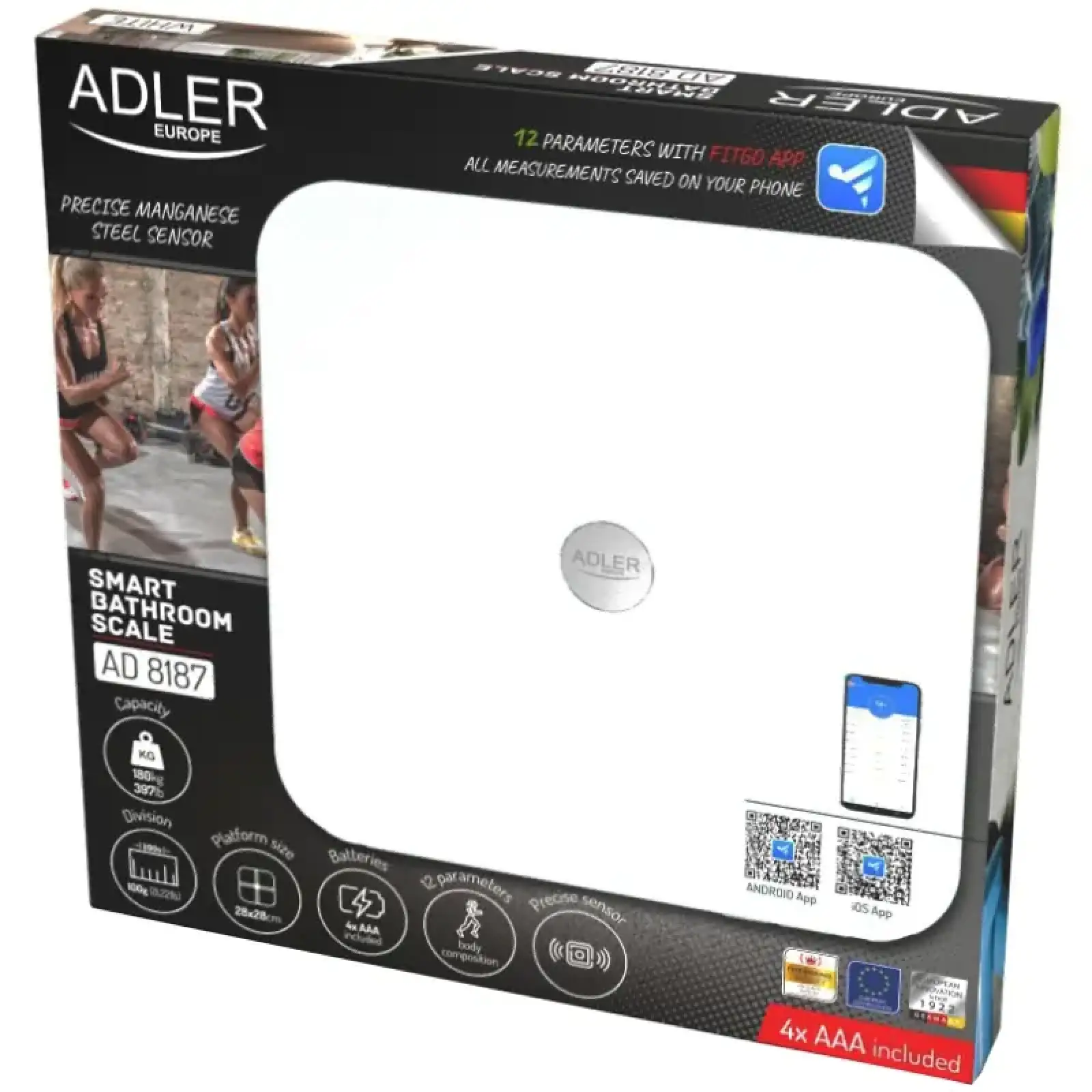 Весы напольные Adler AD 8187 white (AD8187W) UA