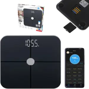Весы напольные Adler AD 8187 black (AD8187B) UA