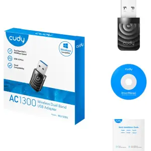 Адаптер WiFi Cudy WU1300S, AC1300 Wi-Fi USB 3.0 Adapter UA