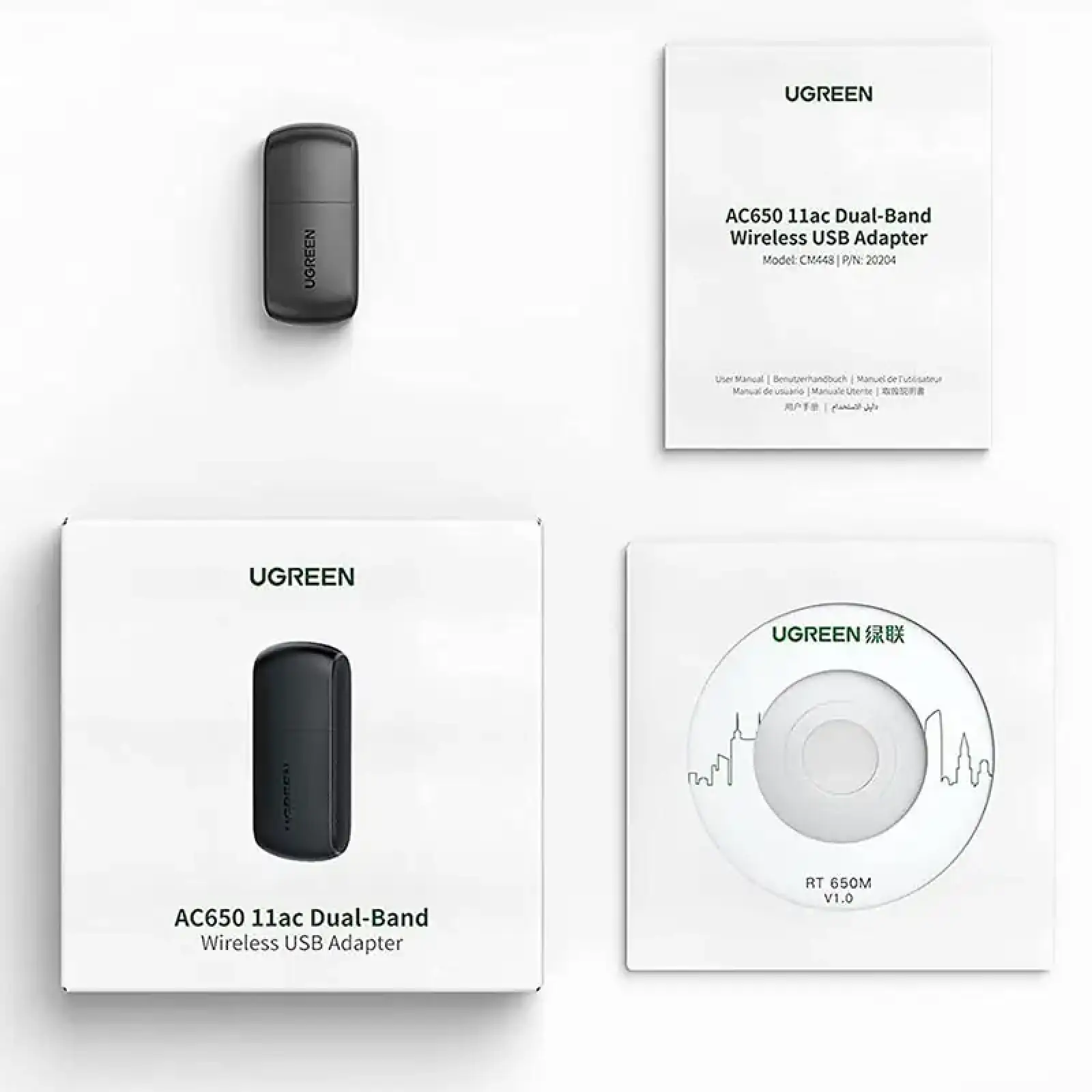 Адаптер WiFi AC650 11ac Dual-Band USB 2.0 (CM448) Ugreen (20204) UA