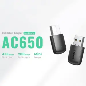 Адаптер WiFi AC650 11ac Dual-Band USB 2.0 (CM448) Ugreen (20204) UA