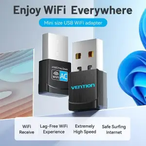 Адаптер WiFi Vention 2.4GHz/5GHz 150/433 Мбіт/с, USB (KDSB0) UA